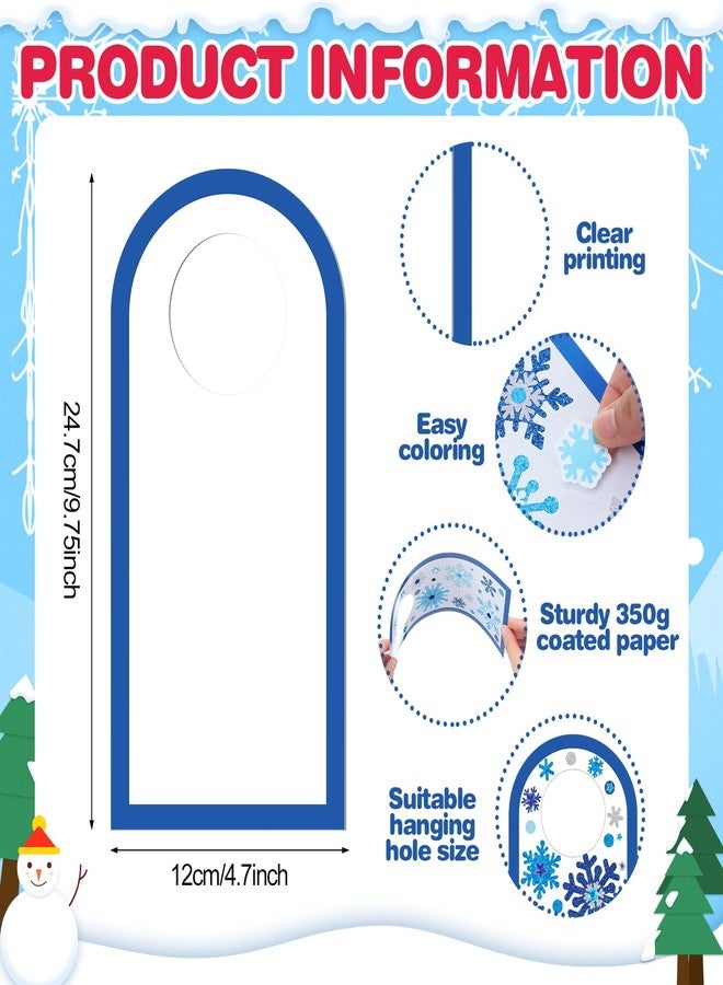 مارسبارك مجموعة مارسبارك المكونة من 24 مجموعة أدوات حرفية شتوية لعيد الميلاد، تتضمن زينة مقابض أبواب ثلاثية الأبعاد على شكل ندفات ثلجية، وملصقات ندفات ثلجية، وأنشطة منزلية موسمية لعيد الميلاد. - Image 2